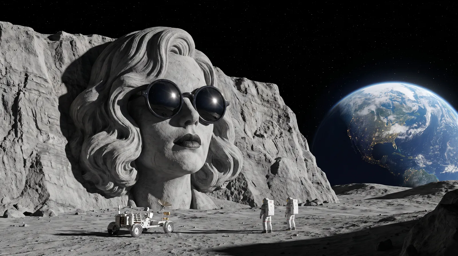 Artemis, carved into the Moon
