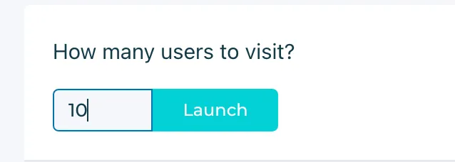 Octopus CRM launch box asking how many users to visit