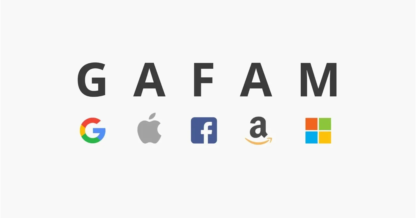 GAFAM: Google, Apple, Facebook, Amazon and Microsoft logos